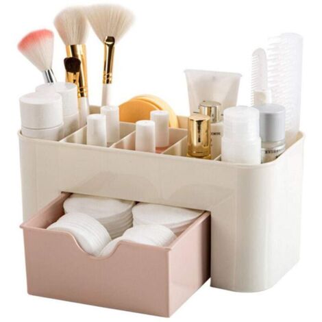 Organizzatore per trucchi con cassetti, scatola salvaspazio per cosmetici e pennelli