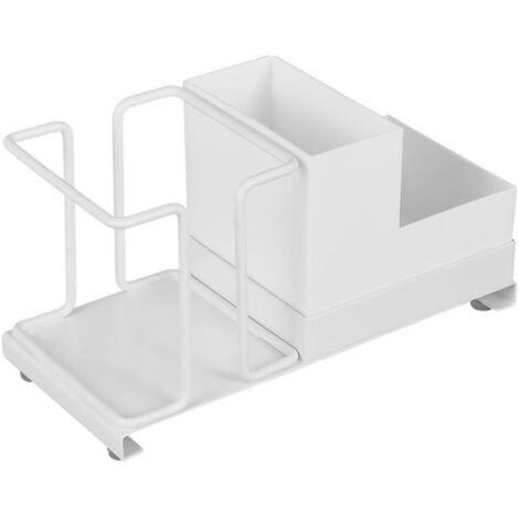 Organizzatore per ufficio domestico, realizzato in acciaio al carbonio, contenitore per bustine di caffè, bustine di tè, bicchieri da latte e altri oggetti, 200  90  105 mm (bianco)