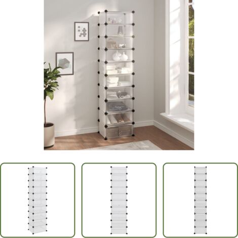 Organizzatore scarpe -  Scarpiera Trasparente 44x32x174 cm in PP