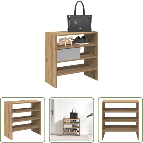Organizzatore -  Scarpiere 2 pz Impilabili Rovere Artigianale 60x30x30,5 cm