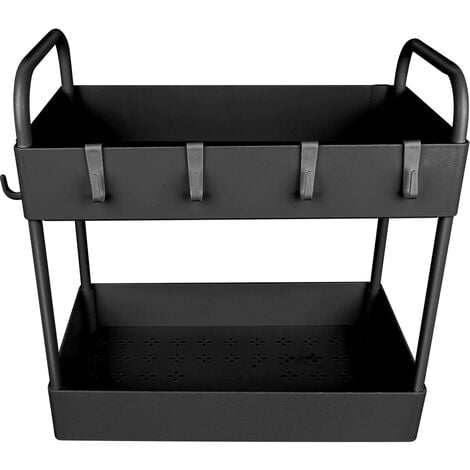 Organizer Sottolavello Cucina 2 Livelli, Organizer Sottolavello  Portaoggetti Ripiano Organizzatore per Lavello con Ganci e Tazza appesa,  Organizer Cassetti per Cucina Bagno, Nero Confezione da 2 : : Casa  e cucina