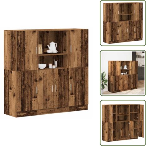 Organizzazione cucina - vidaXL Set di Mobili da Cucina 3 pz Legno Antico in Truciolato - Ripiani