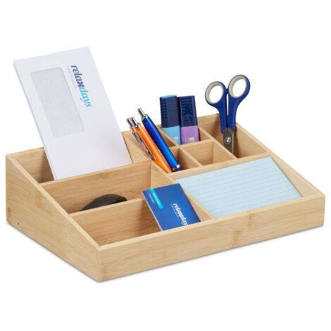 Organizzazione scrivania in bambu 9 scomparti 8