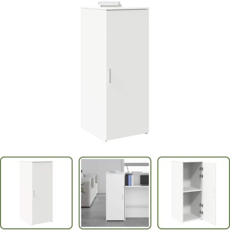 Organizzazione ufficio -  Mobiletto portaoggetti bianco 40x45x103,5 cm in legno ingegnerizzato