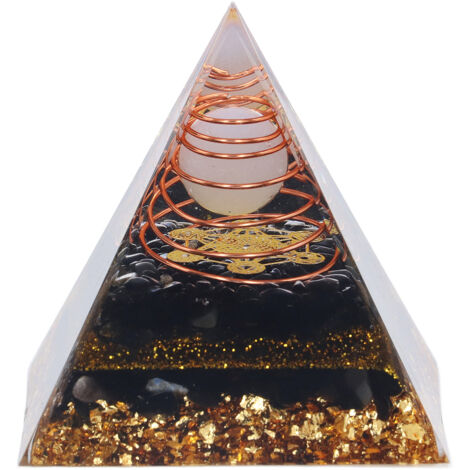 Orgone Pyramid Decorative Balancing Energy Power Stone Pyramid Ornament for Yoga Meditation Bedroom