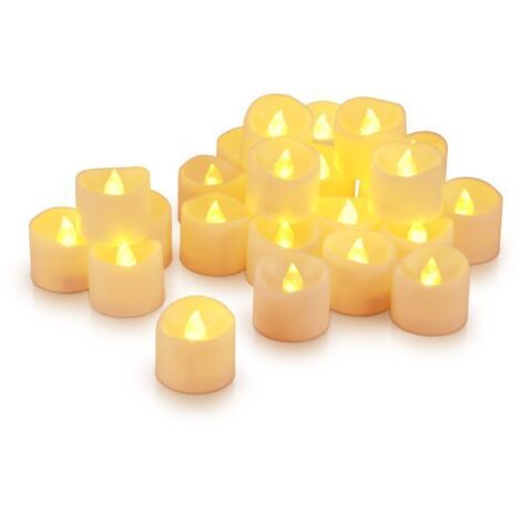 Oria Bougies LED, Lot de 24 bougies sans flamme, lumières de fête, bougies électroniques réalistes alimentées par batterie pour