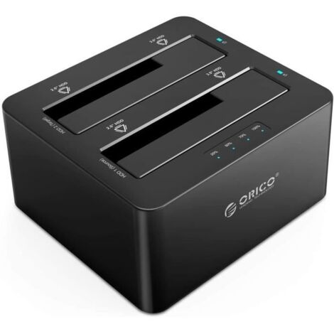 ORICO Boîtier Externe pour Disque Dur 2,5'" / 3,5'", Station d'accueil, duplicateur, Double Baies, USB 3.0, SATA III 6 GB/s
