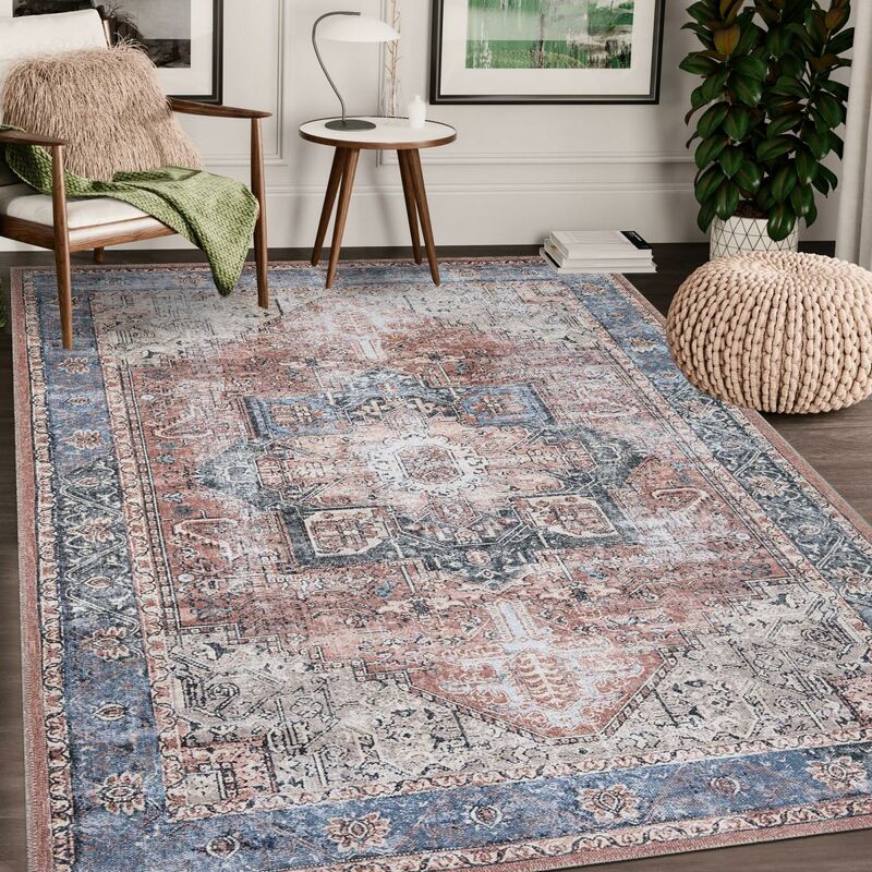 

Mashad Mashad Mashad Carpet Vintage Blue Poliéster - Bleu