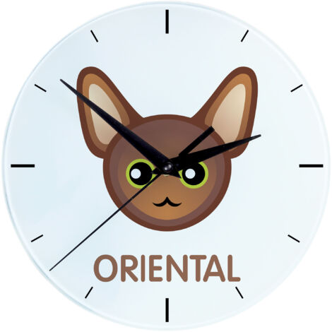 Oriental - Horloge en MDF avec graphismes et lettrage par Art-Dog