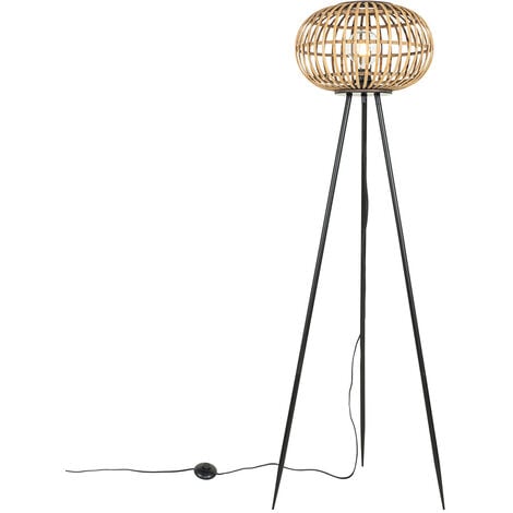 Oriental Tripod Floor Lamp Bamboo - Amira