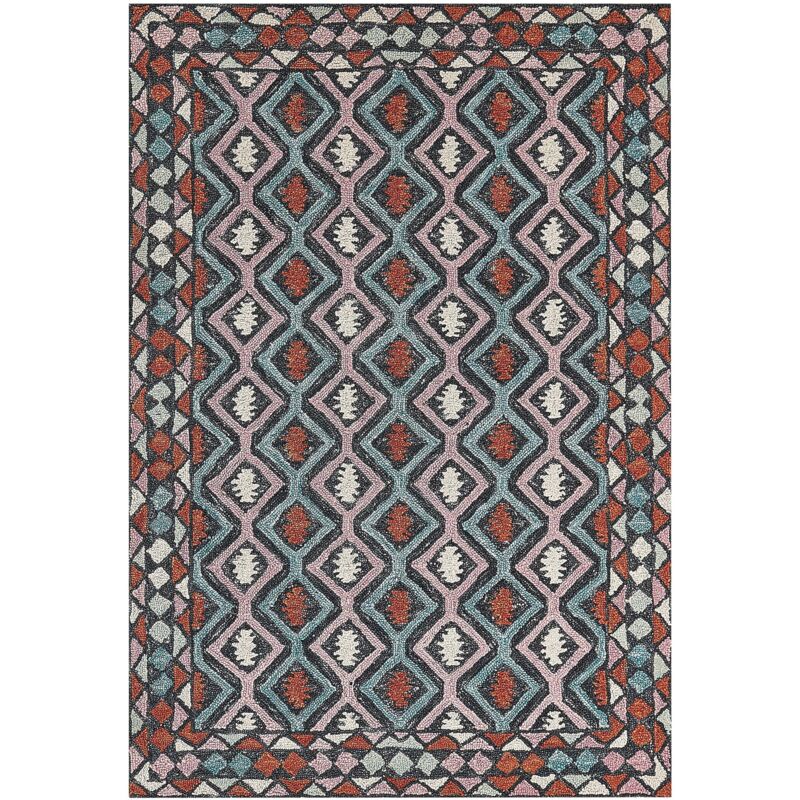 Beliani - Oriental Wool Rug Geometric Pattern 140 X 200 Cm Living Room Mulitcolour Haymana