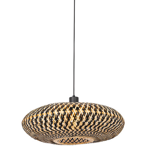 Orientalische Hängelampe schwarzer Bambus 50 cm - Ostrava