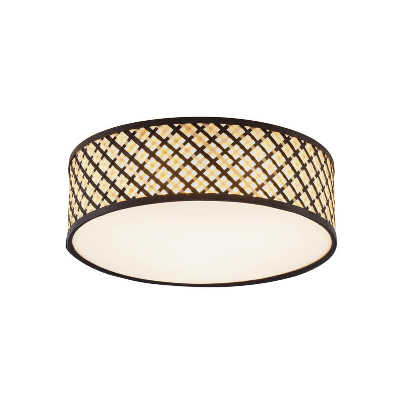 Qazqa Orientalische Rattan Deckenleuchte Mit Schwarz 40cm - Tremmo