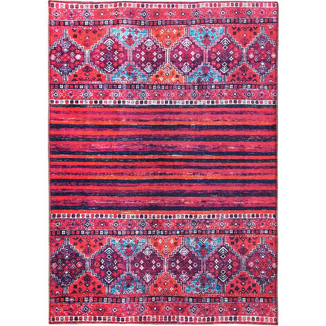 ORIENTALISME - Tapis coloré esprit oriental rouge 160x230 - Rouge