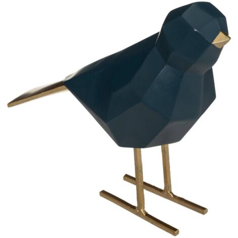 Origami-Vogel H.16cm Harz - Blau