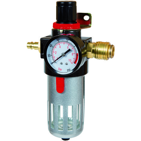 Original Einhell Filterdruckminderer R 3/8" (Kompressor-Zubehör, für saubere, trockene, geregelte Druckluft, Filterfunktion, integriertes Manometer, regelbar bis 8 bar)