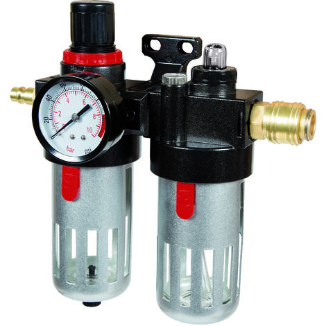 Original Einhell Kombiwartungseinheit mit Öler (Kompressor-Zubehör, Anschluss R 3/8", integriertes Manometer für Betriebsdruck, max. Eingangsdruck 10 bar)