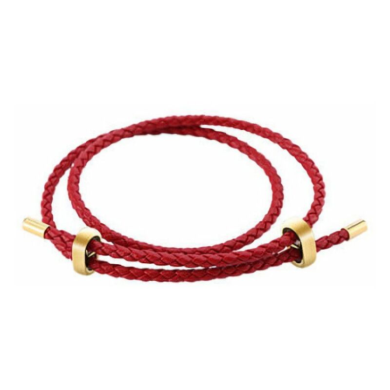 

Original Wild cuero genuino cuerda cuerda pulsera 25 cm 44 cm hombres mujeres pulsera banda,Rojo, 44cm - Luckyme