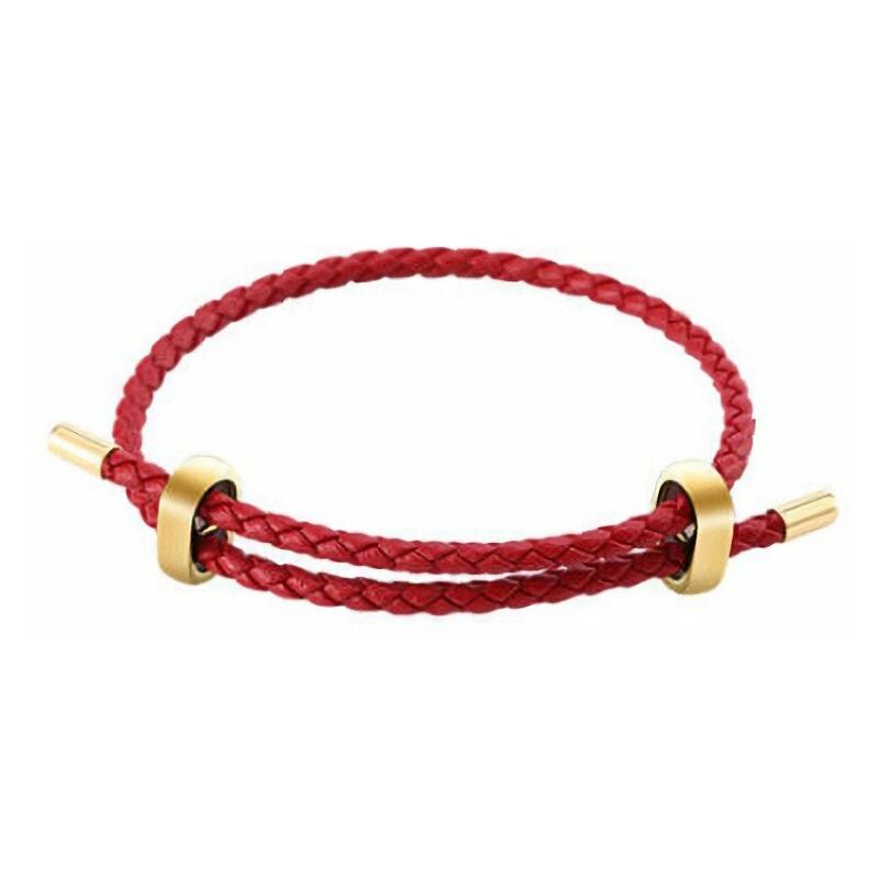 

Original Wild cuero genuino cuerda cuerda pulsera 25 cm 44 cm hombres mujeres pulsera banda,Rojo, 25cm - Luckyme