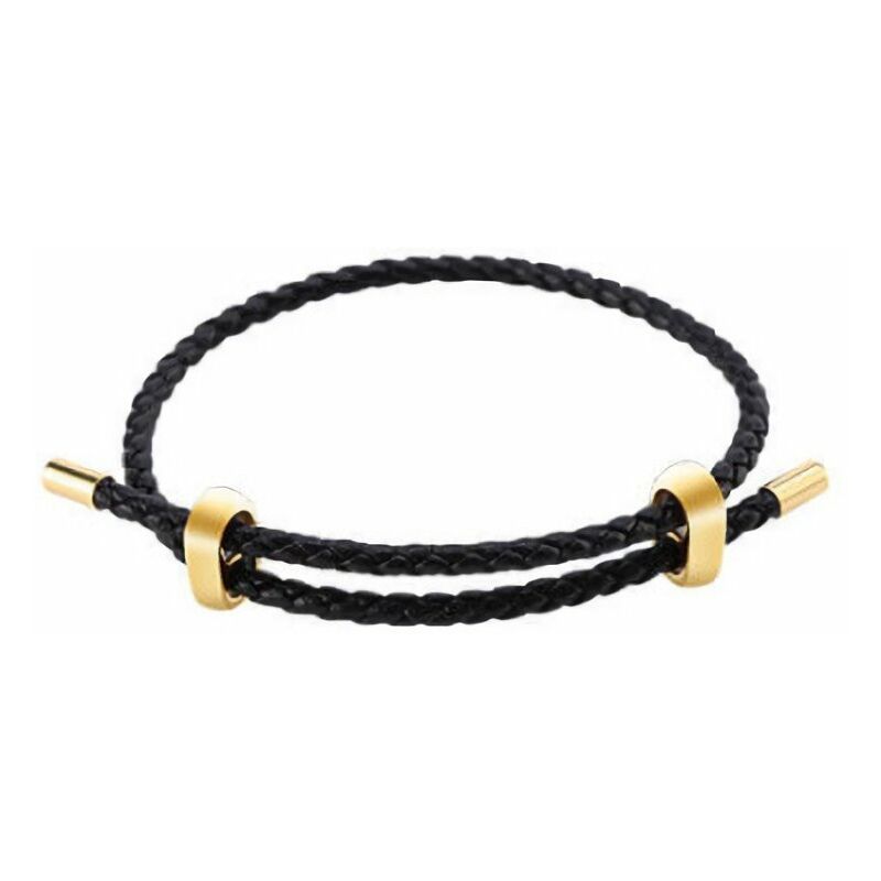 

Original Wild cuero genuino cuerda cuerda pulsera 25 cm 44 cm hombres mujeres pulsera banda,Negro, 25cm - Luckyme