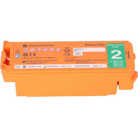 Original Nihon Kohden Lithiumbatterie für Defibrillator Cardiolife AED2100