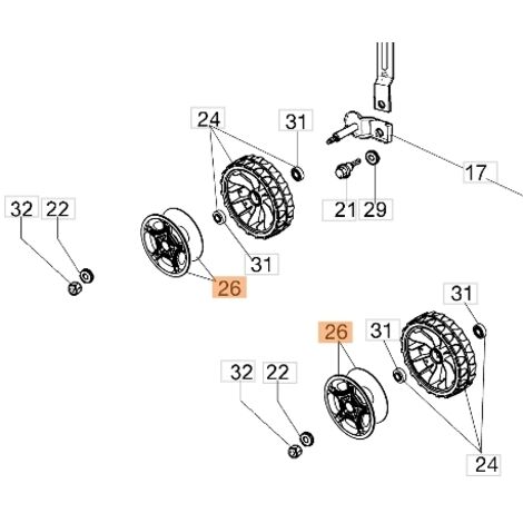 ORIGINAL OLEOMAC G 44 PB - G 44 TK - G 48 PBQ - G 48 PK enjoliveur de roue