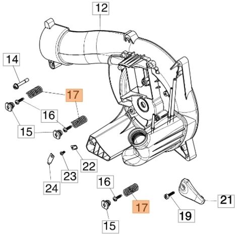 ORIGINAL OLEOMAC ressort de carter pour souffleur BV 250