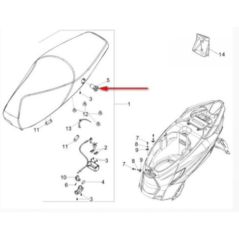 Original-Sattelsperre für Aprilia 50 SXR Roller nach 2021 674311