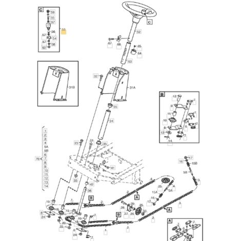 ORIGINAL STIGA 1134-3769-01 kit bouton de volant pour tracteur de pelouse