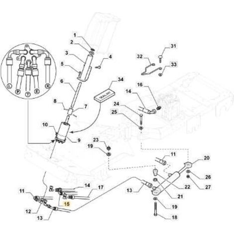 ORIGINAL STIGA HYDRAULISCHER AUSPUFFSCHLAUCH – PFM T-VERBINDUNG – 387869506/0