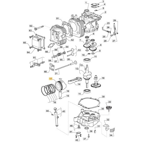 ORIGINAL STIGA moteur piston TRE0702 tracteur de pelouse 118551509/0