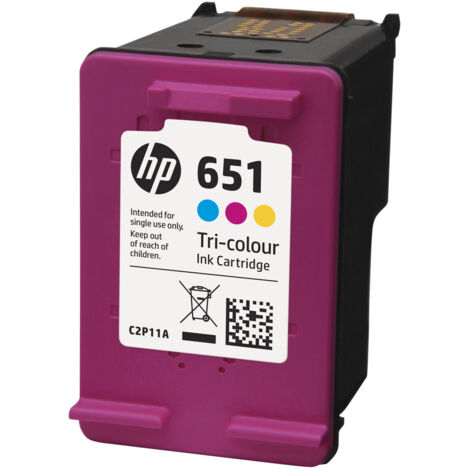 Original Tintenpatrone HP 651 Zyanblau/Magenta/Gelb