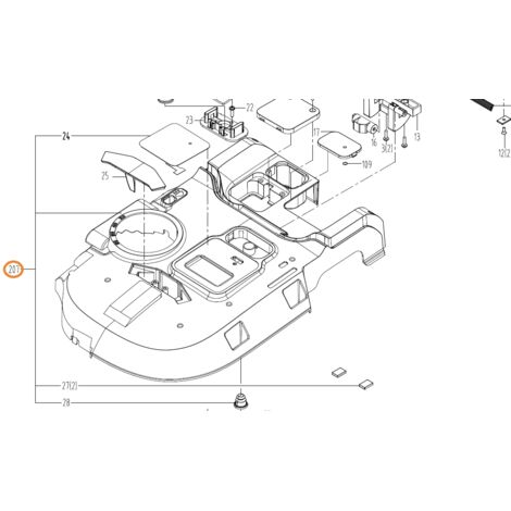 ORIGINAL WORX robot tondeuse WR143E capot principal