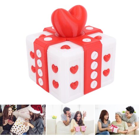 Originelle 3D-PLA-Geschenkbox mit Schraubverschluss, 10 cm, rot/weiß