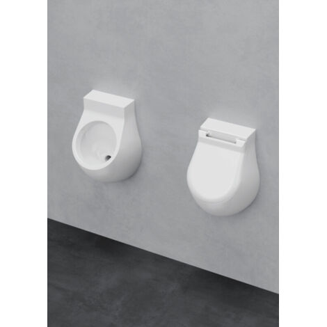 Orinatoio Sospeso Azzurra Ceramica Con Scarico a Parete Bianco Lucido "Nuvola"