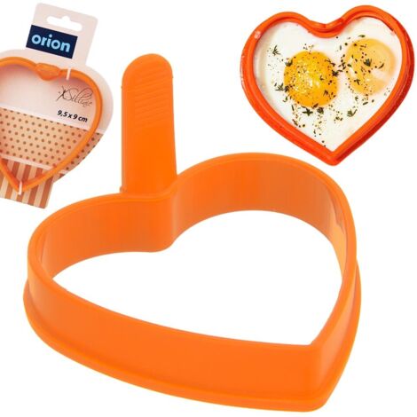 Orion Molde de silicona para huevos forma corazón naranja