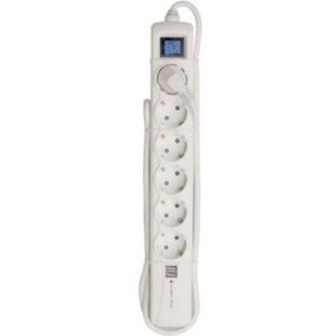 ORION91 BASE 6 TOMAS Y 2 TOMAS USB C/INT 3X1,5mm 1,5M BLANCA  SpazioLuzio Elec