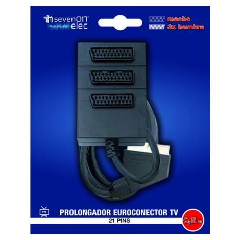 ORION91 Pack x 3 unidades PROLONGADOR EUROPEO (1MACHO/3HEMBRAS) NEGRO SpazioLuzio Elec