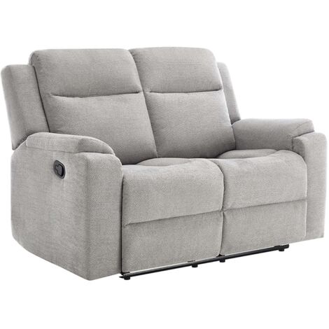 ORKA 2 SEATER FABRIC MANUAL RECLINER SOFA (Grey)