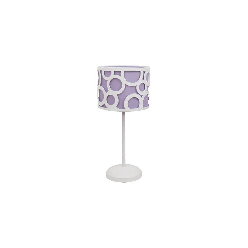 Lampe de table pour enfants Couleur Blanc et lilas. 1xE14. Mesure 40x15cm.