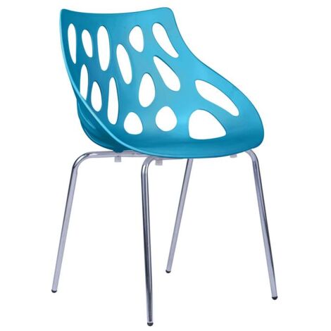 Orlando lot de 4 chaises visiteur - bleu clair