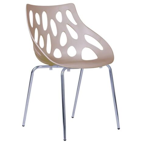 Orlando lot de 4 chaises visiteur - marron clair