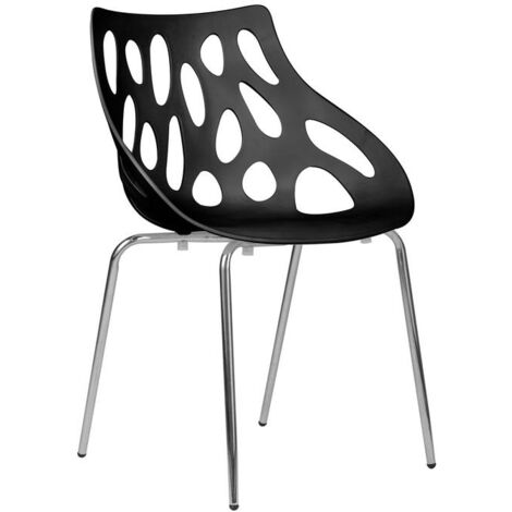 Orlando lot de 4 chaises visiteur - noir