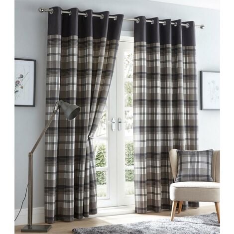 Orleans Charcoal Curtains 66 x 54 - BM