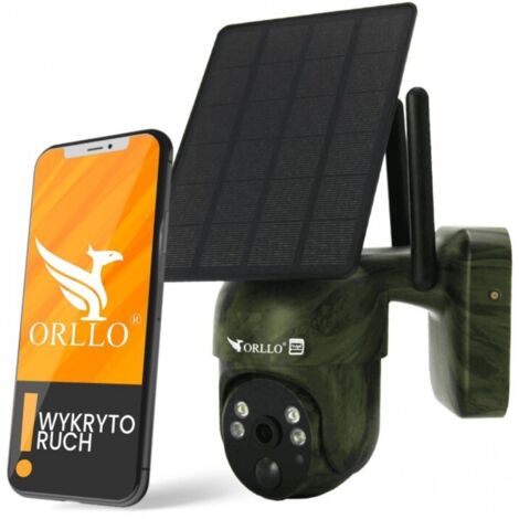 Orllo IP-Kamera, kabellos, 4G LTE, drehbar, mit Solarpanel, ORLLO TZ1 MORO