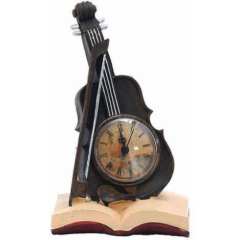 Ornamenti per violino vintage Statua di orologio in miniatura Scultura d'arte retrò Decorazione per interni