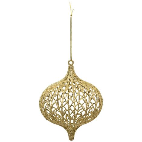 Ornamento natalizio in plastica con goccia d oro 10 cm - Feeric lights & christmas