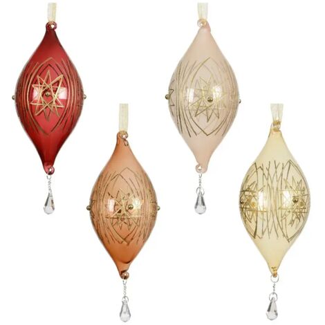 Ornamento Vt trasparente c/stella ass d6,9cm H14,3