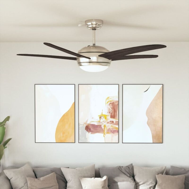 Ornate Ceiling Fan With Light 128 Cm Brown