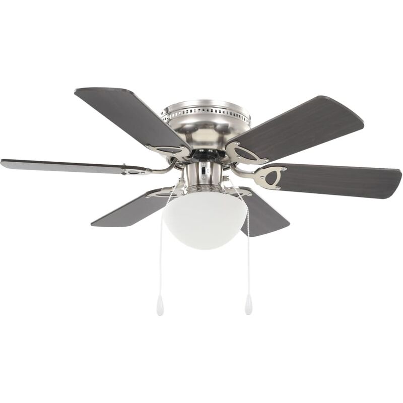 Ornate Ceiling Fan With Light 82 Cm Dark Brown